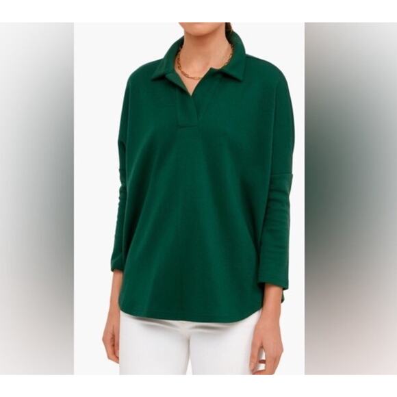 Tuckernuck Pomander Place Jaguar Green Easy Polo Swing Sweatshirt Size M / L - Picture 1 of 8